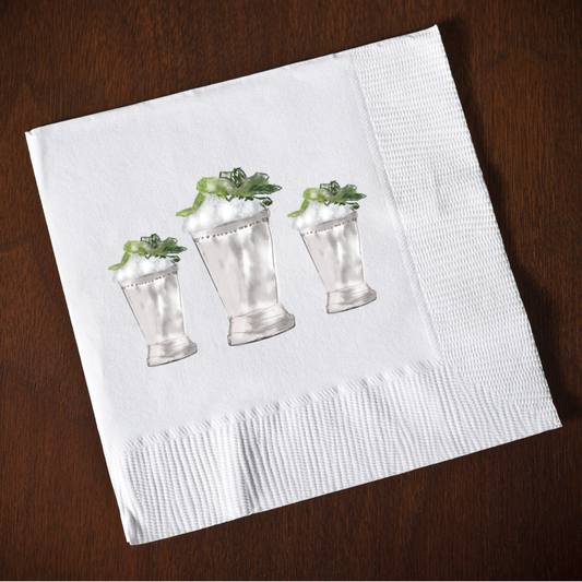 Mint Julep White Party Napkins