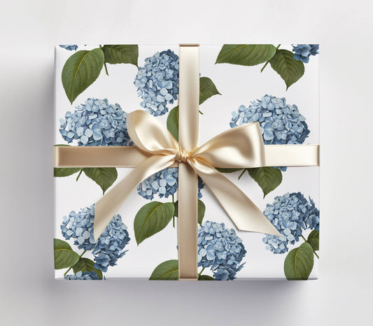 Blue Hydrangea Gift Wrap | Luxury Wrapping Paper by JOSIL Paperie