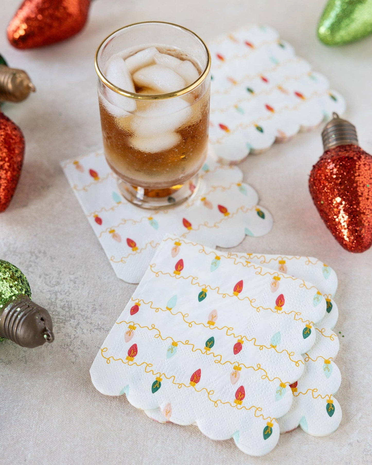 Christmas Lights Cocktail Napkin