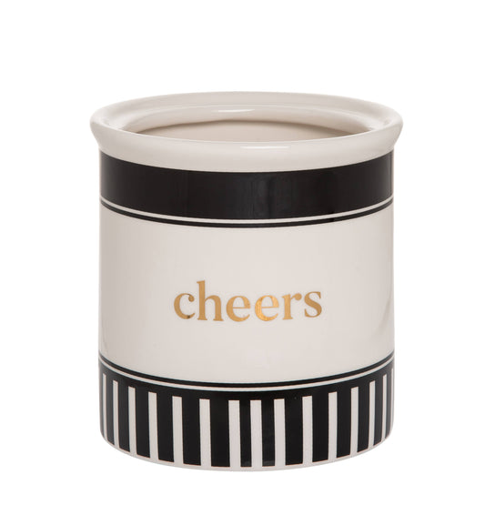 SALE 5.75" Dolomite Multicolor Cheers Wine Crock