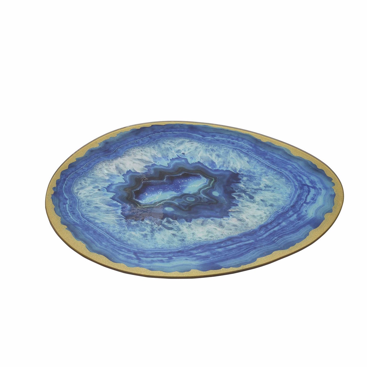 SALE Glass Blue Decorative Glass Platter