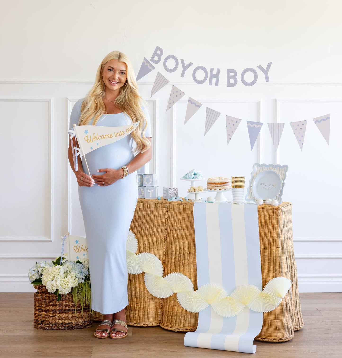 BAB1116 - Welcome Little One Blue Pennant