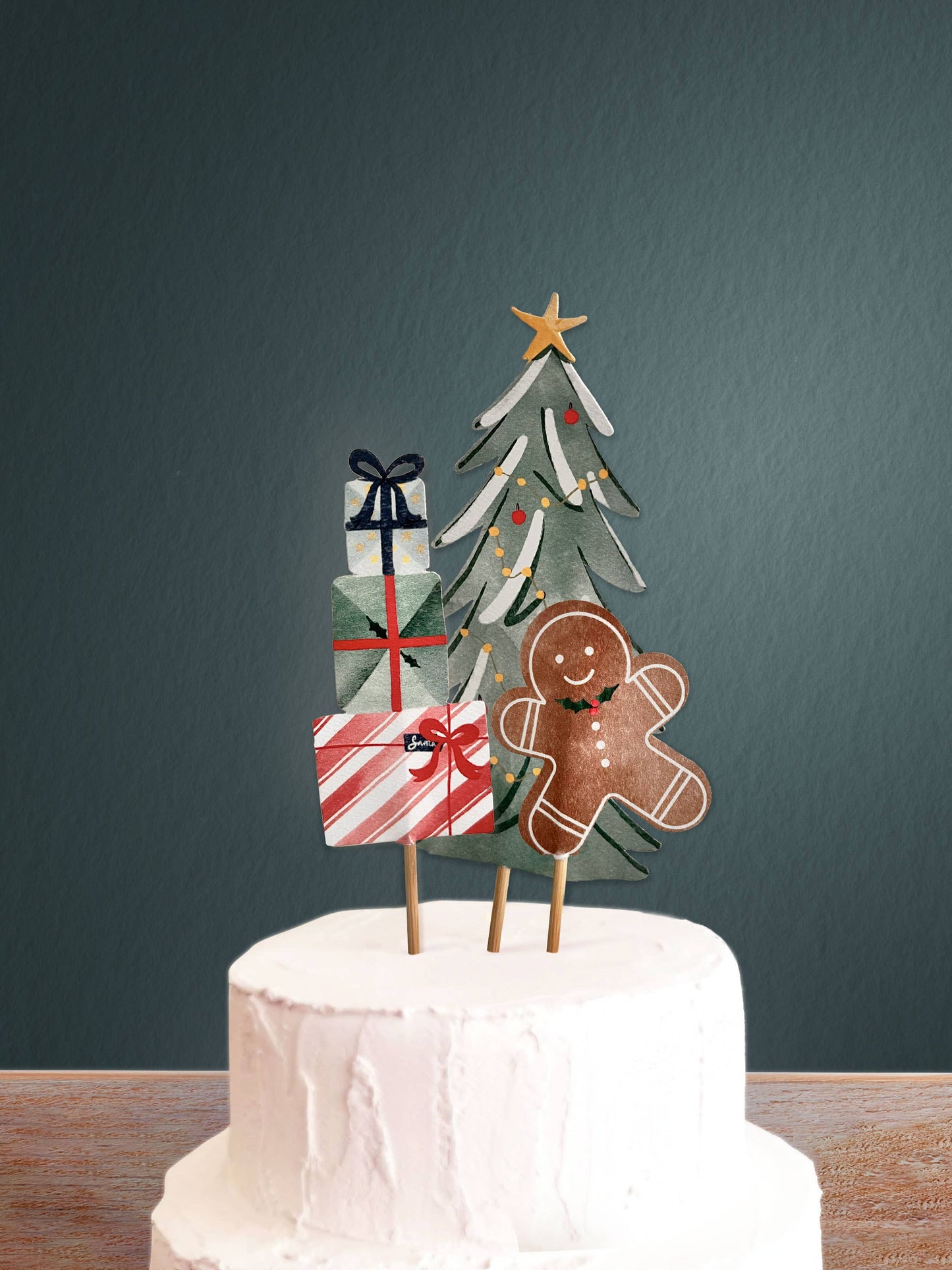 Christmas Cake Topper Set