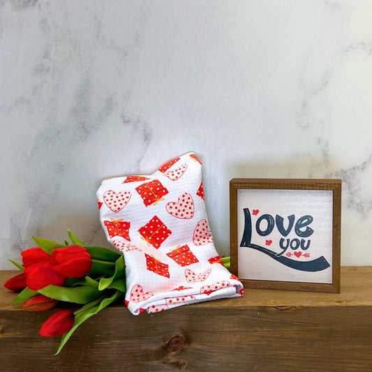Valentines Gifts & Candy Waffle Weave Towels - Home Decor