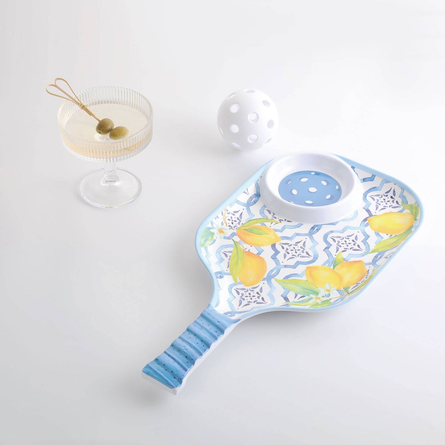 Lemon 15 3/4" Melamine Paddle Chip & Dip Tray
