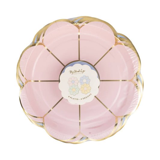 PLPL2080 - Pastel Flower Paper Plate Set (8ct)