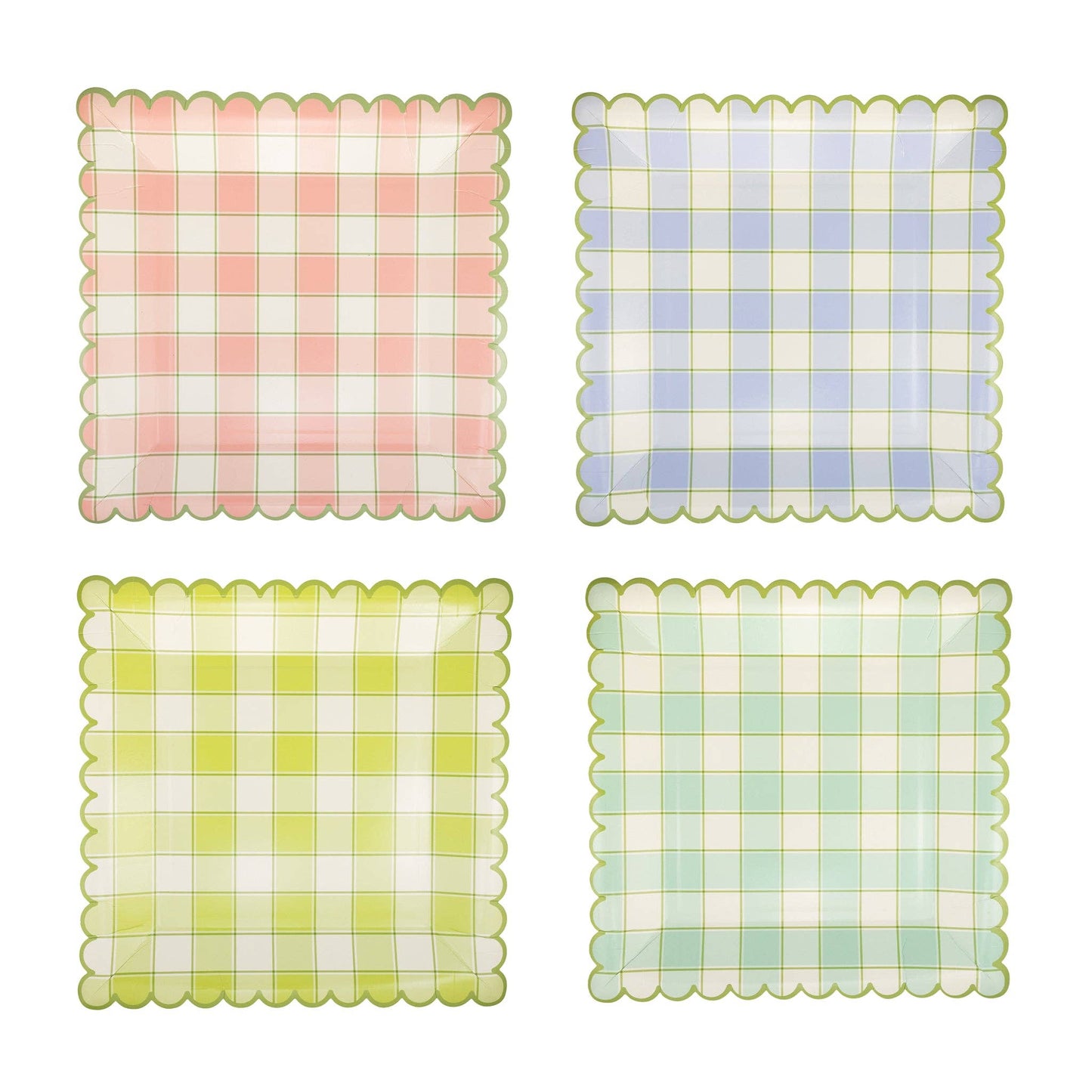 PLPL2008 - Spring Plaid Paper Plate Set (8ct)