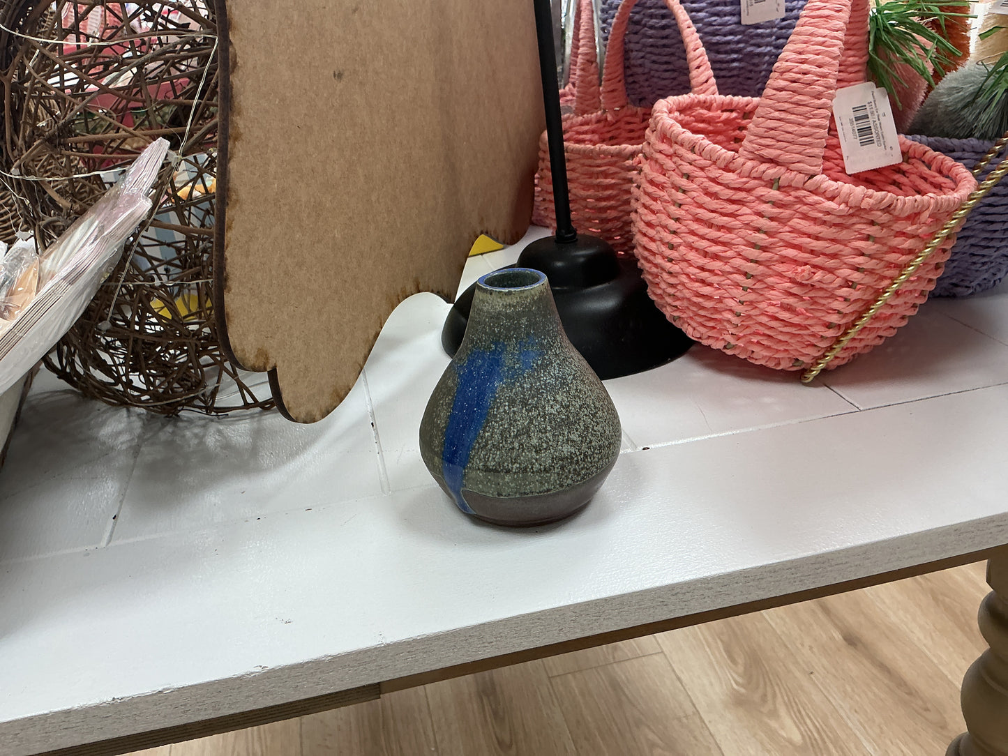 Vase Small Blue Grey Woodfire