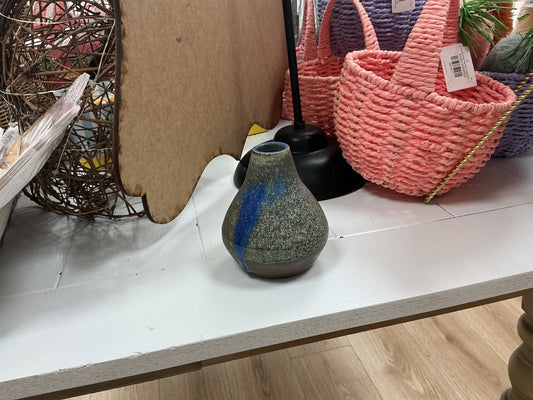 Vase Small Blue Grey Woodfire