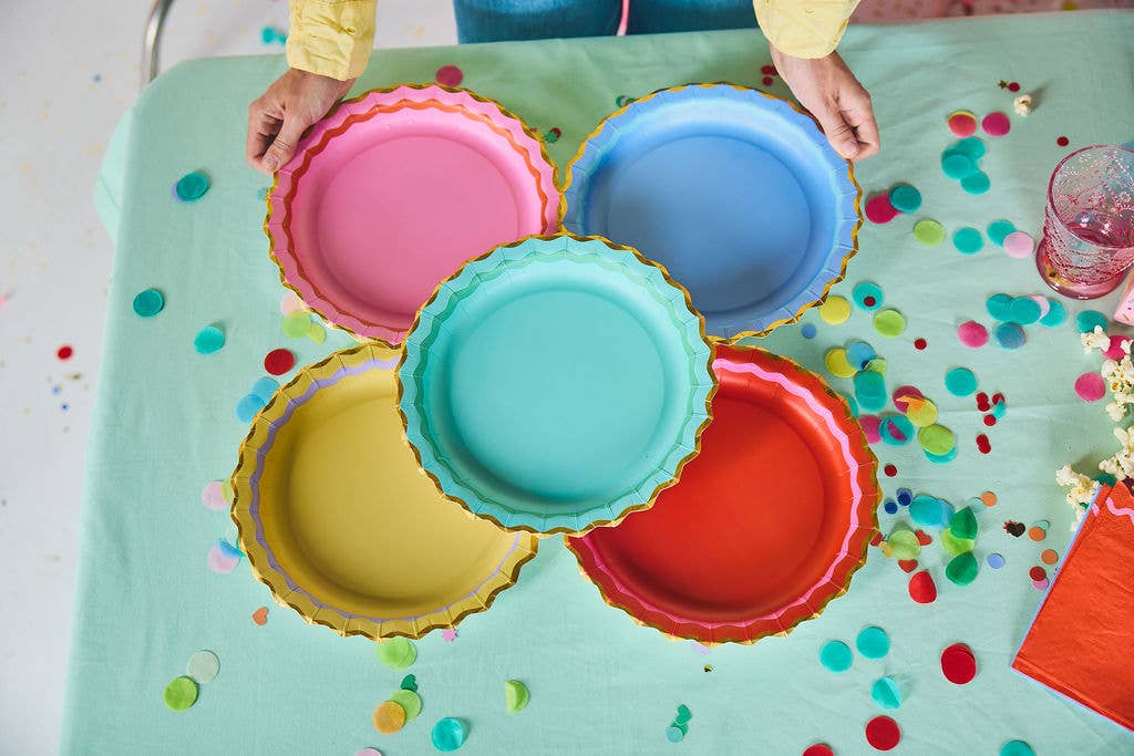 Rainbow Ric Rac Assorted Dinner Plate Set