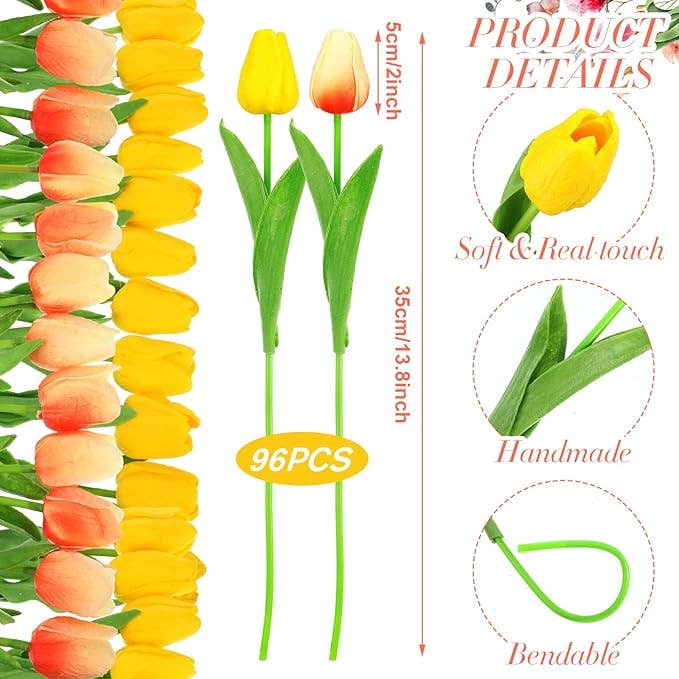Real Touch Artificial Tulip Flower Gradient