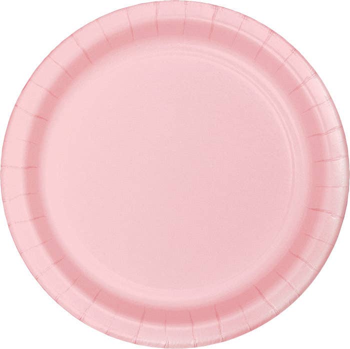 Classic Pink Sturdy 8.75" Paper Dinner Plates, 24/Pkg