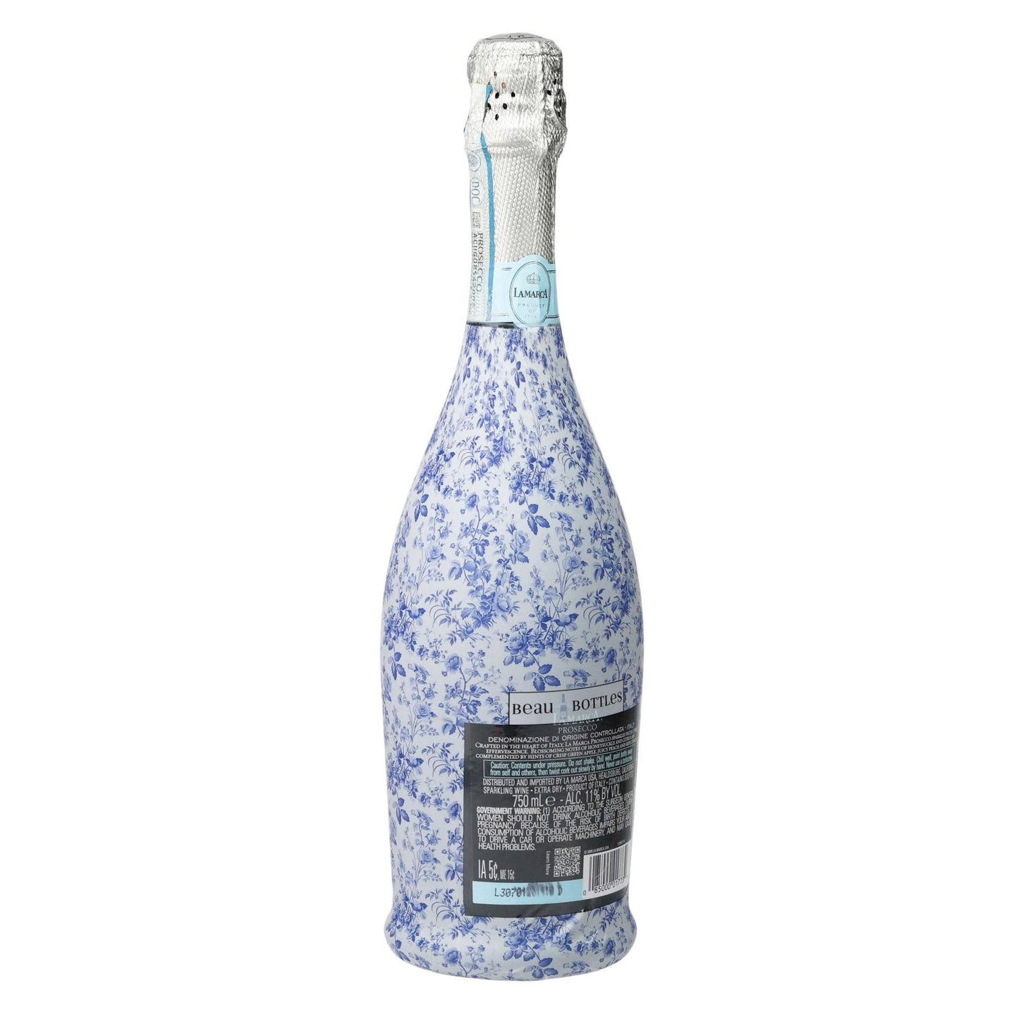 Beau Bottles Grandmillenial Blue Floral - Prosecco Collection