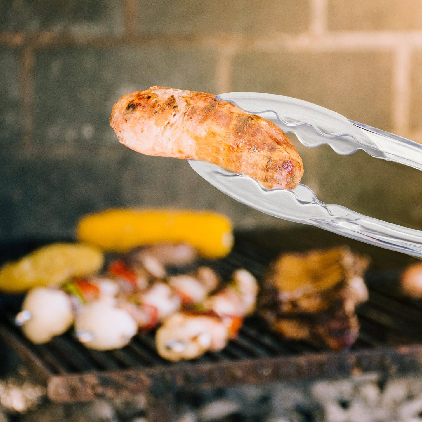 9" Clear Disposable Plastic Serving Tong - 1 pc