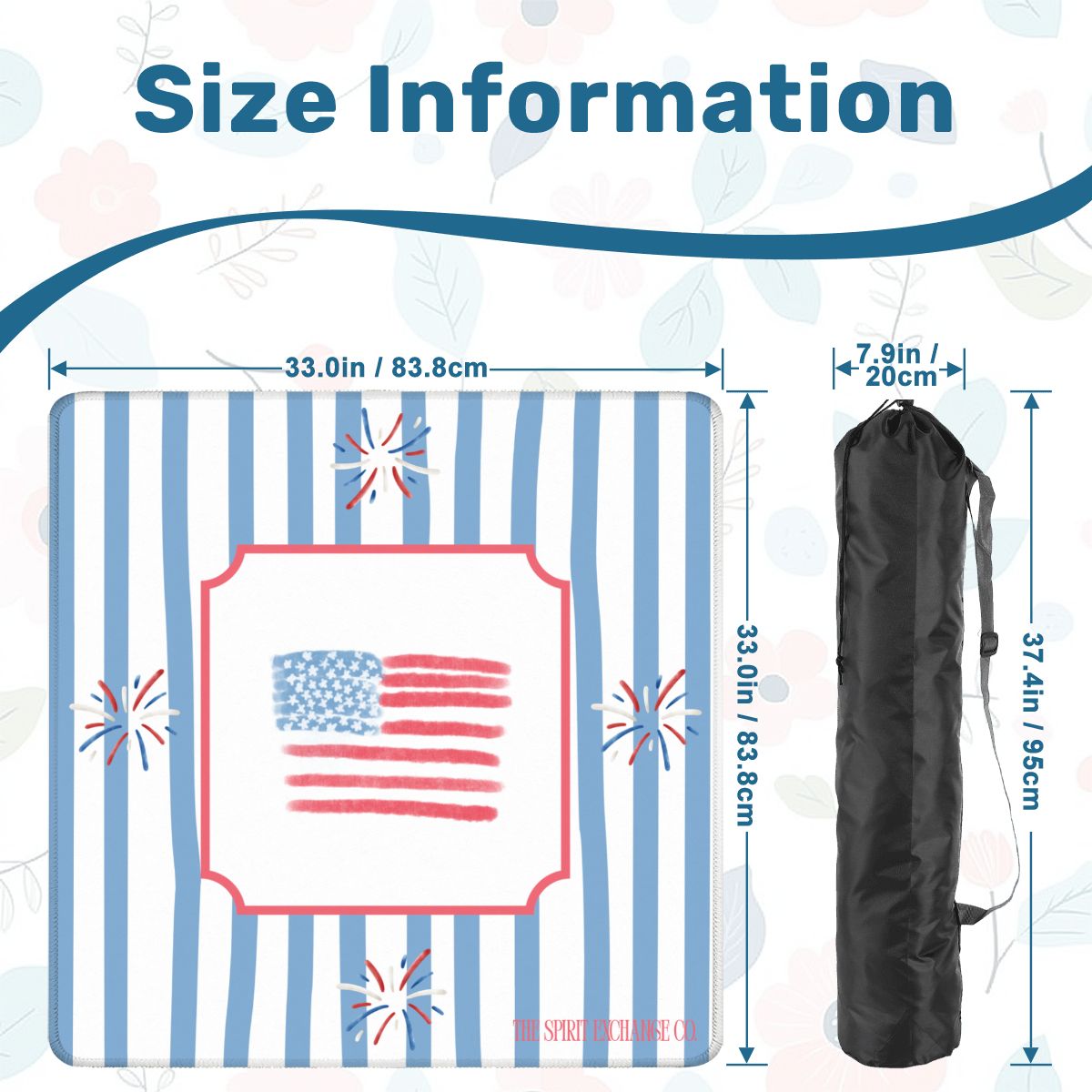 Mahjong Mat 33"x33" (Ships Rolled up) Hamptons Patriotic Mahjong Mat