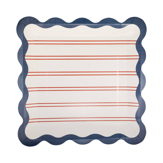 HAM1244 - Red Stripes Paper Plate - 11"