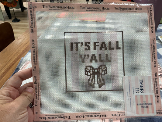 It’s Fall Y’all 13 mesh needlepoint The Embroidered House