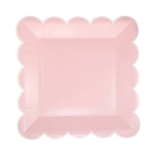 PAR1139 - Pink Scalloped 9" Square Plate