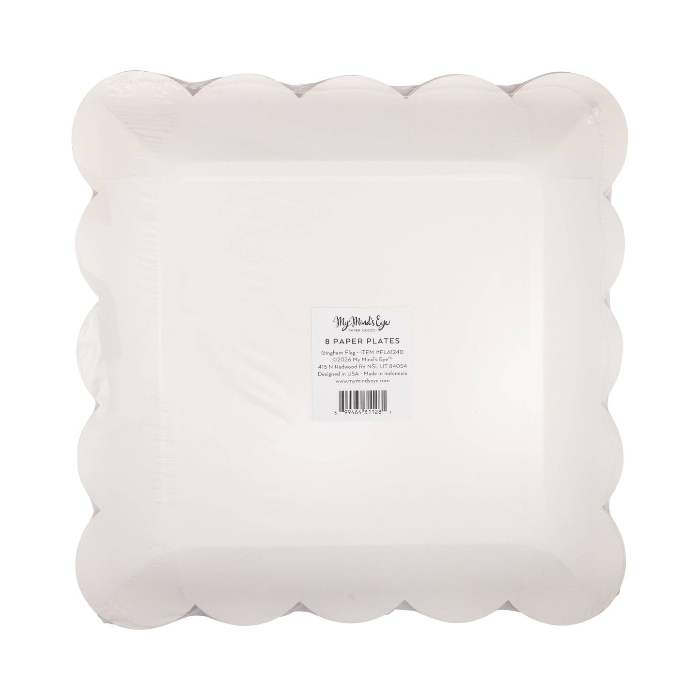 FLA1240 - Gingham Flag Paper Plate - 10"