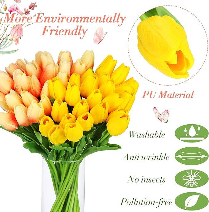 Real Touch Artificial Tulip Flower Gradient
