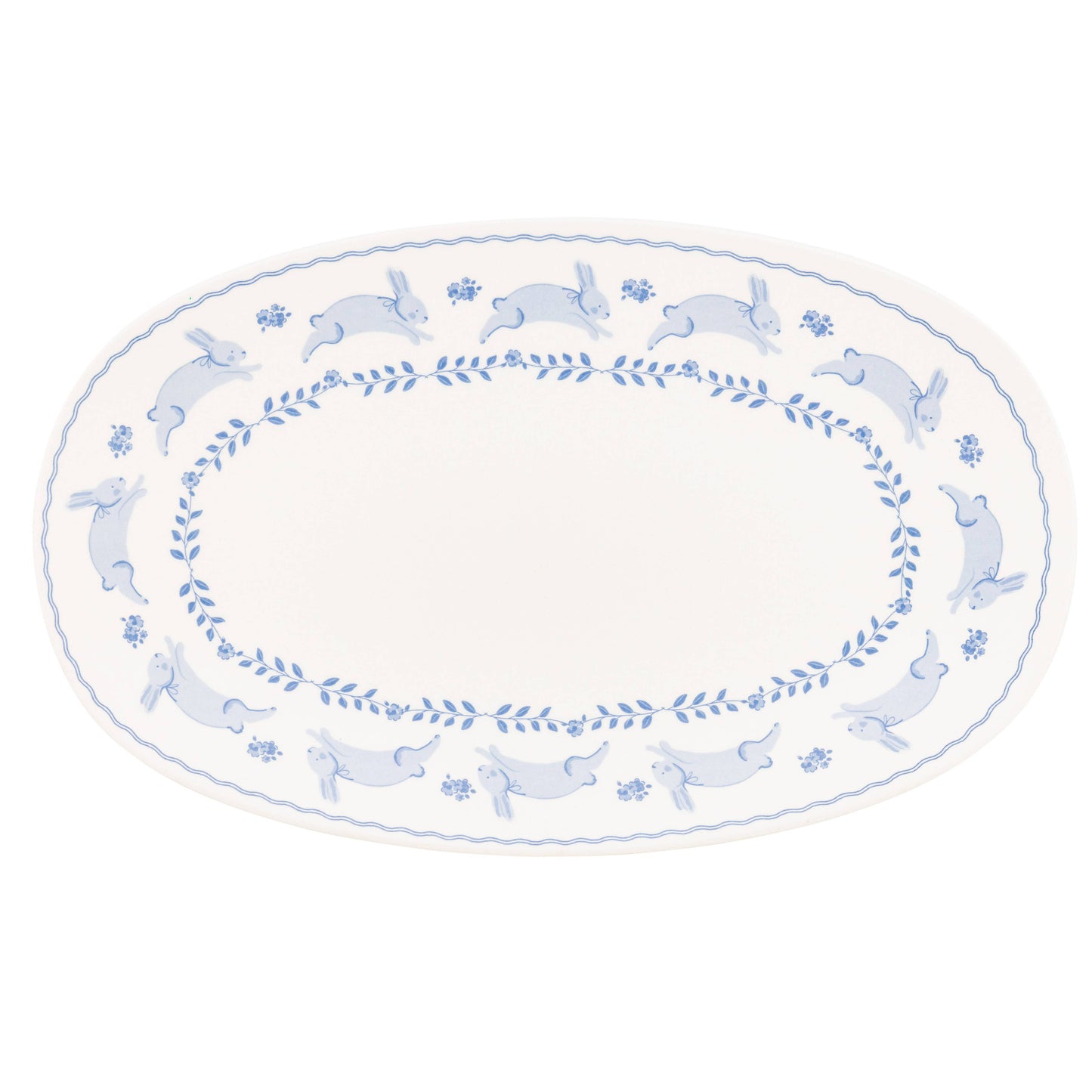 BLU1220 - Bunny Oval Bamboo Tray