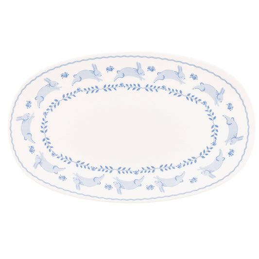 BLU1220 - Bunny Oval Bamboo Tray