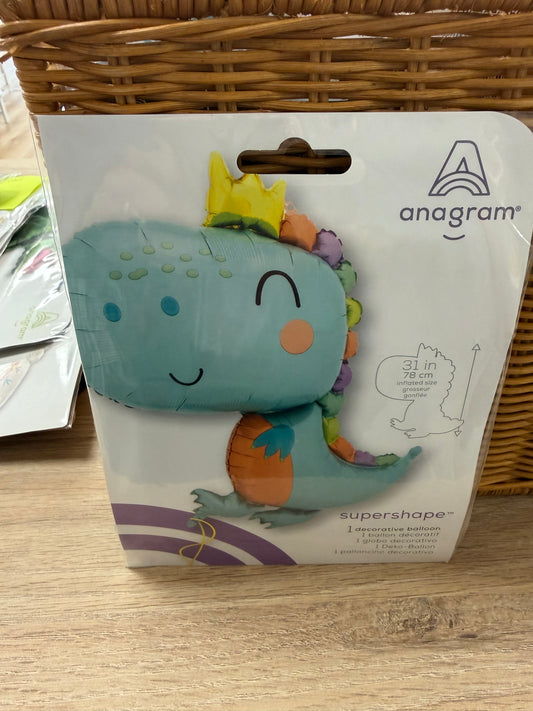 Girly T-Rex Dino Foil Balloon