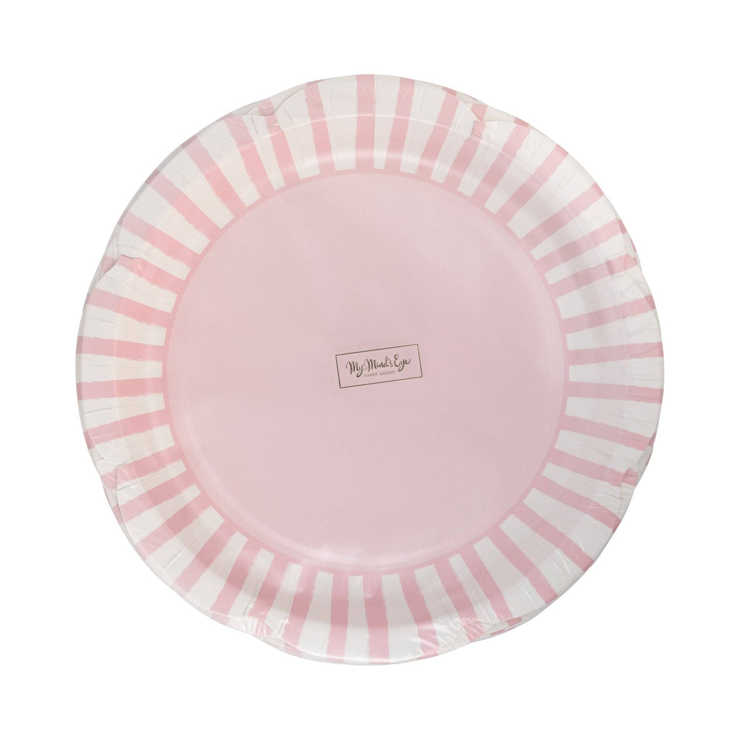 PAR1138 - Pink Striped 9" Scallops Plate