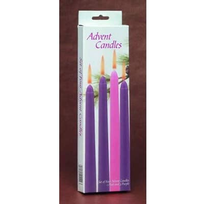 Advent Tapers - Set of 4 with 3 Purple Tapers & 1 Pink Taper