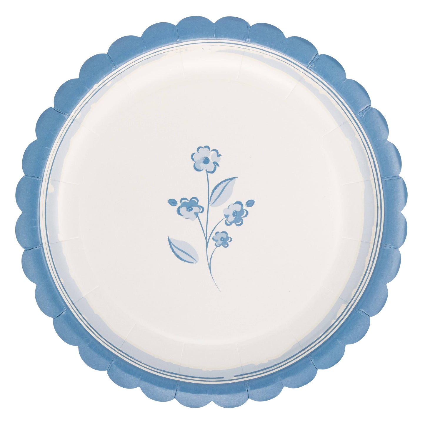BLU1240 - Round Blue Flower 8" Plate