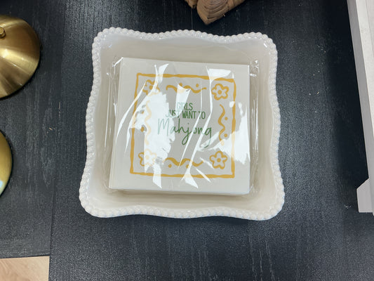 Girls Just Want to Mahjong Cocktail Napkins (Yellow)