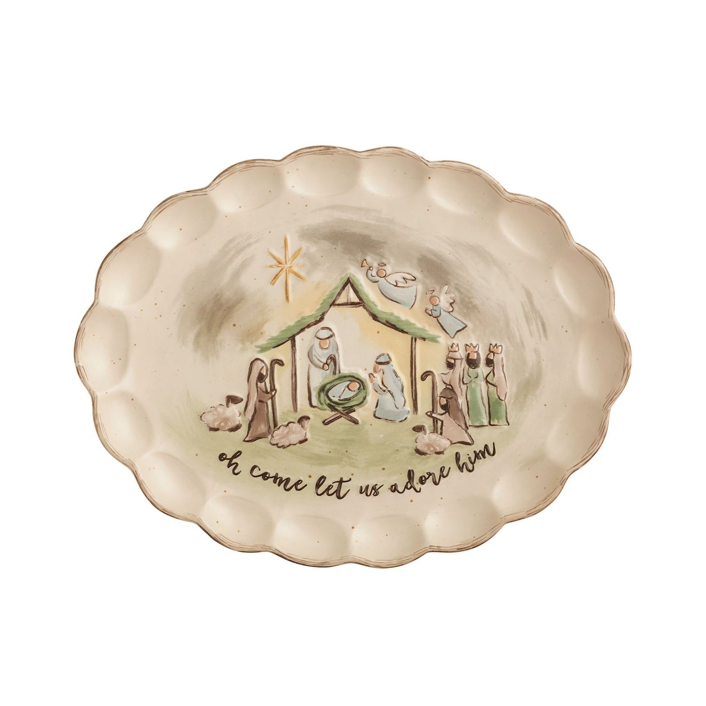 Mud Pie Nativity Oval Platter