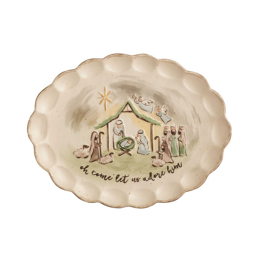 Mud Pie Nativity Oval Platter