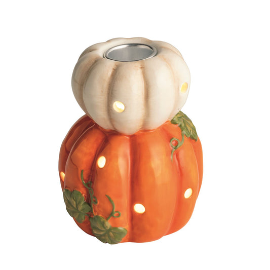 Mud Pie Pumpkin Light-Up Taper Holder
