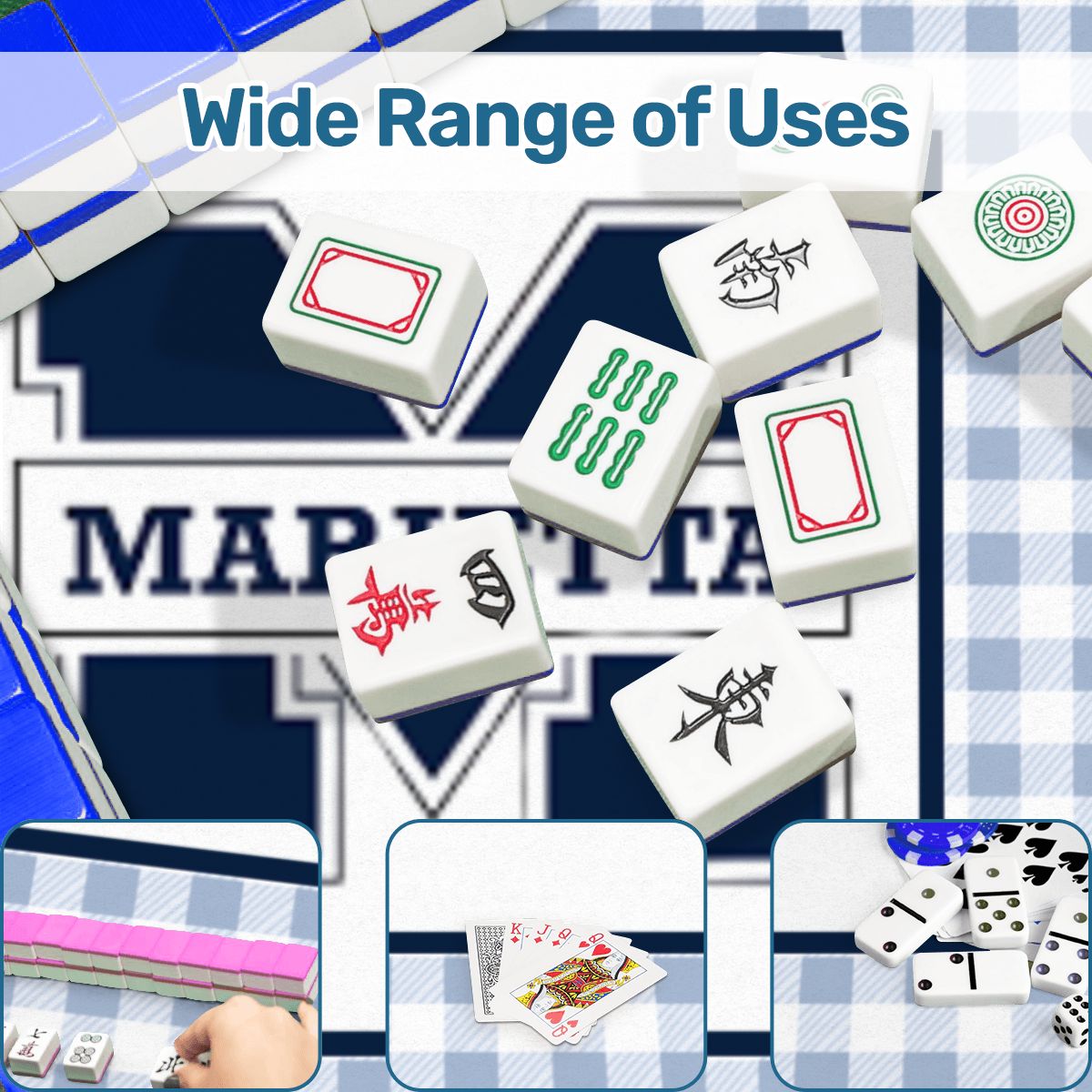 PREORDER: Custom Mahjong Mat 31.5"x31.5" (Ships Rolled up) Marietta Mahjong Mat