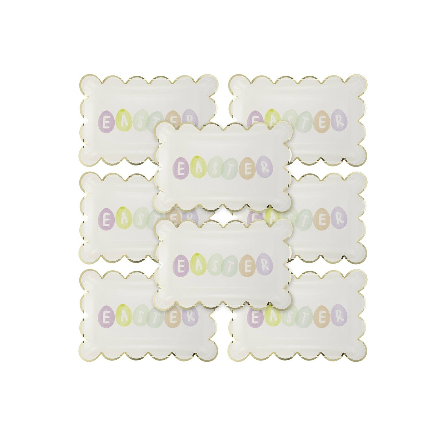 PLPL285 - Easter Eggs Scallop Paper Plate