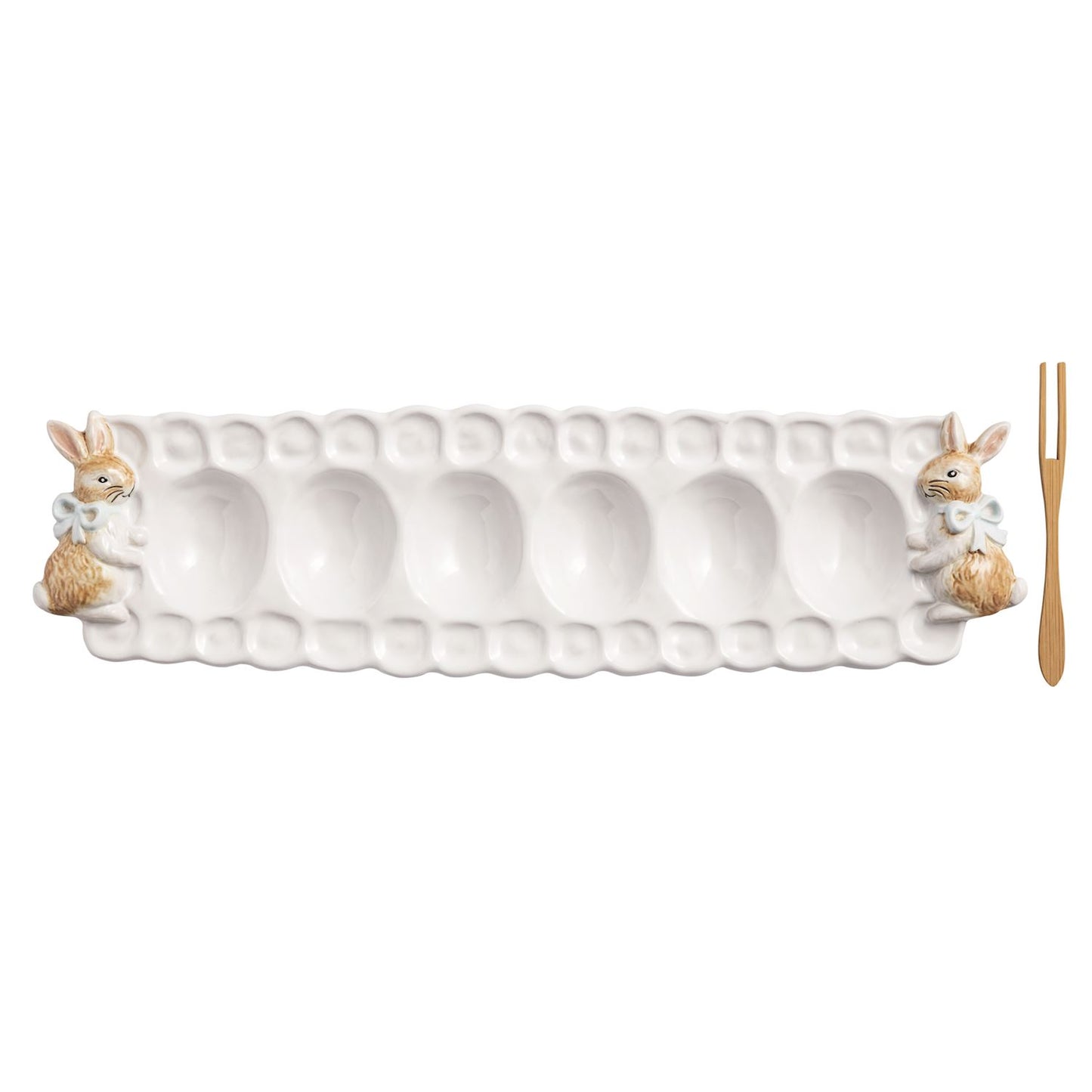 Mud Pie Bunny Easter Deviled Egg Tray Set