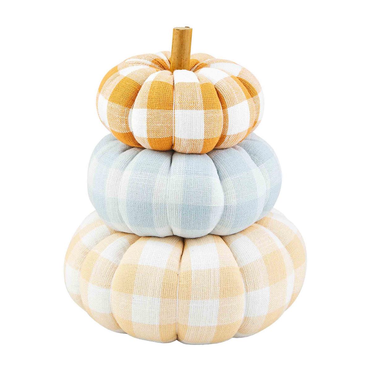 Mud Pie Gingham Stacked Pumpkins
