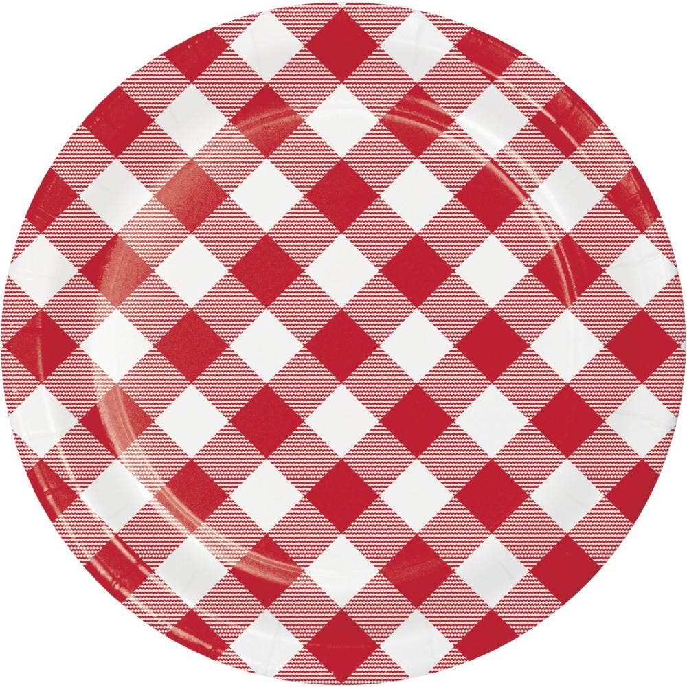 Bulk Classic Gingham Paper Dessert Plate