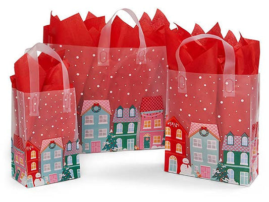 Christmas Village Plastic Gift Bags