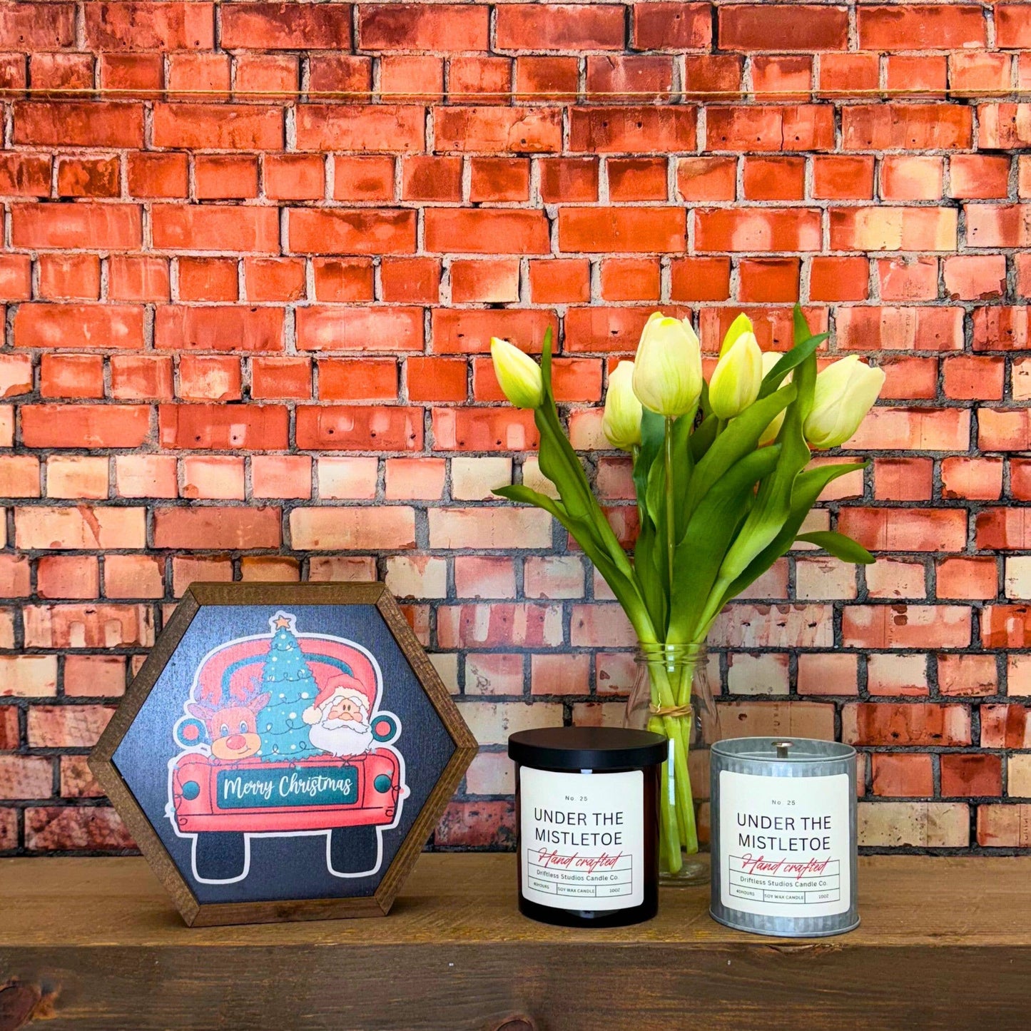 Under the Mistletoe Farmhouse Holiday Candles - Christmas