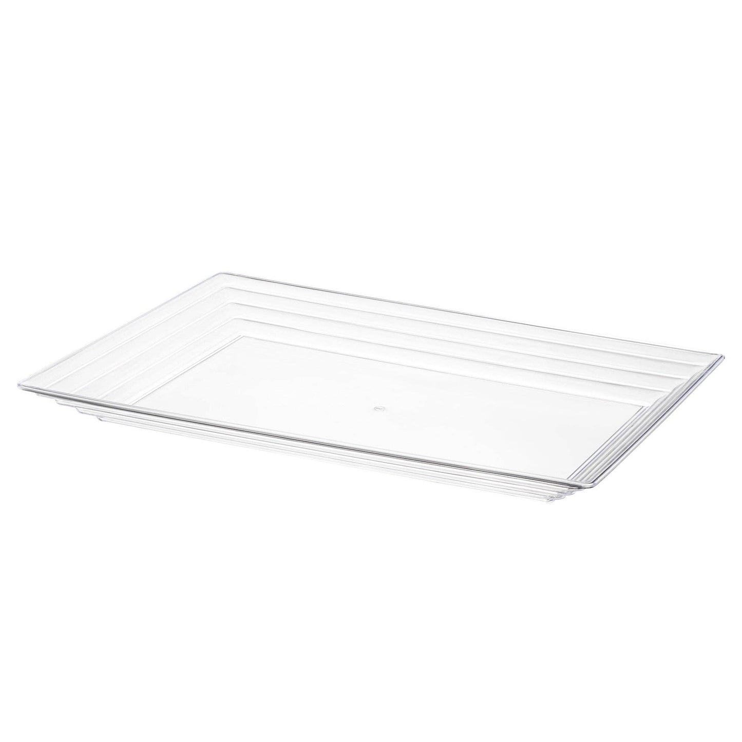 9" x 13" Clear Rectangular Plastic Serving Trays - 3 pcs