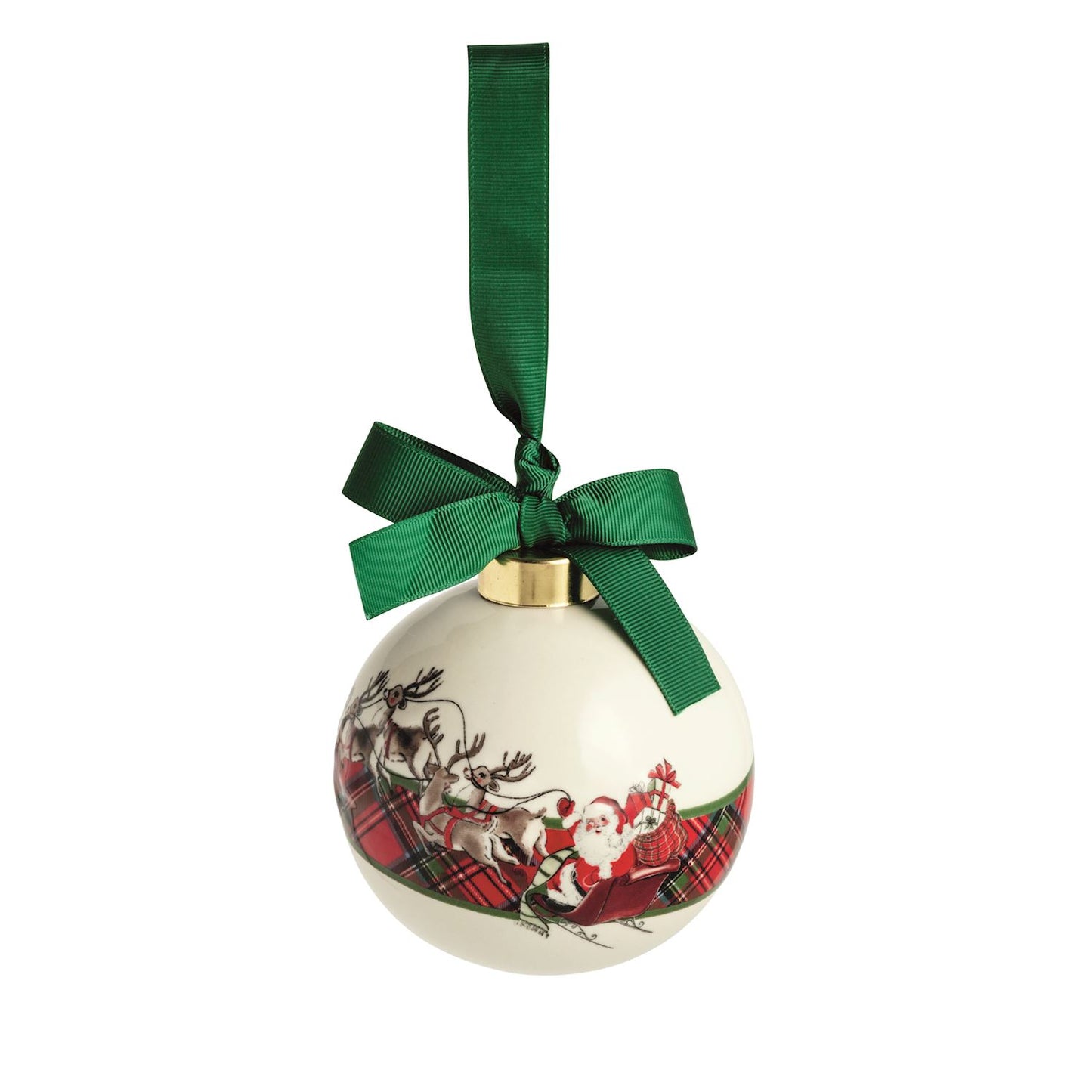 Mud Pie Santa Tartan Stripe Ornament