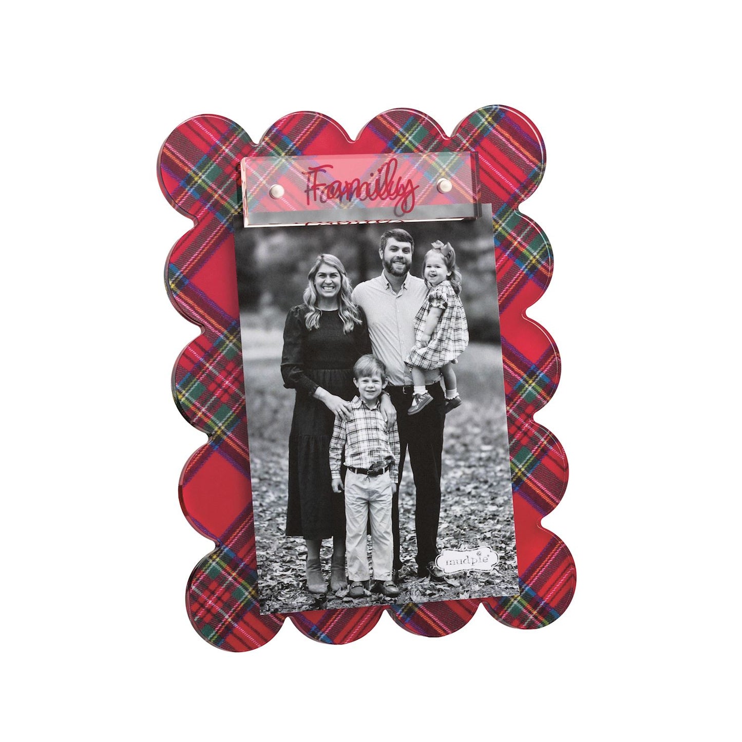 Mud Pie Family Scallop Tartan Frame