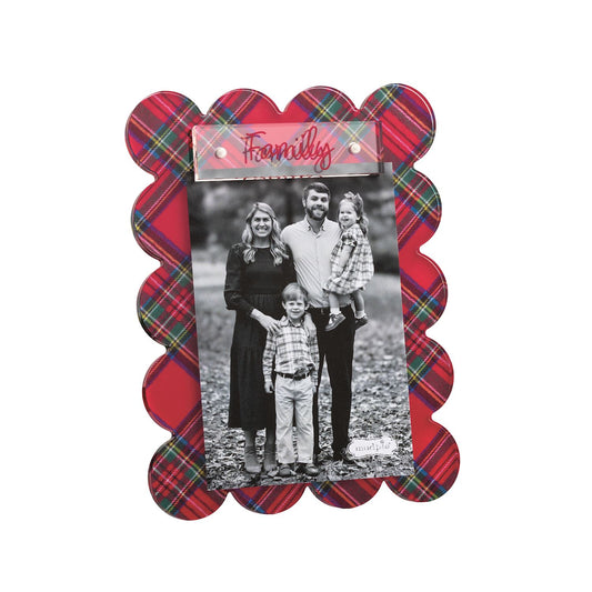 Mud Pie Family Scallop Tartan Frame