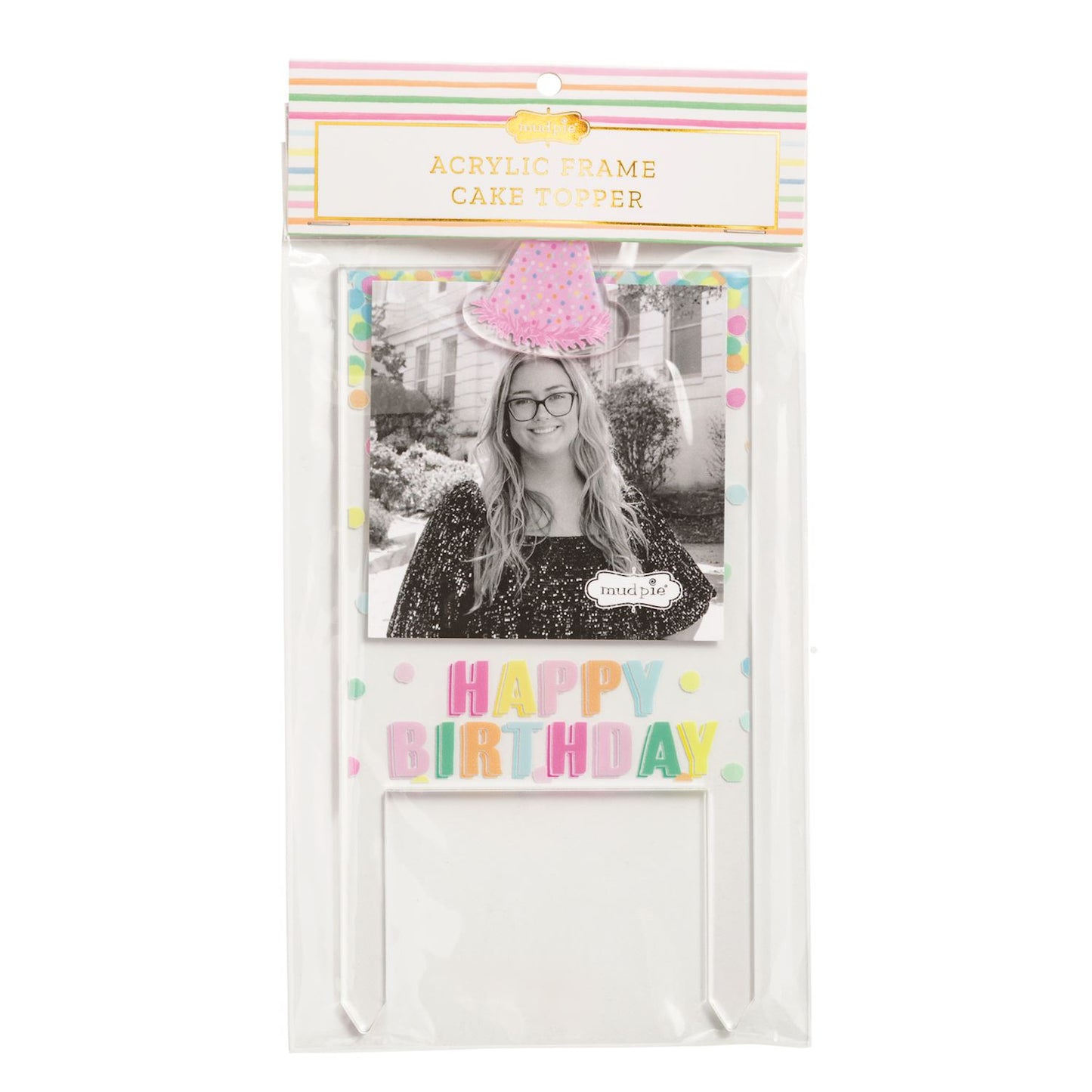 Mud Pie Happy Bday Cake Topper Frame