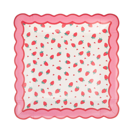 PLPL1952 - Strawberry Pattern Paper Plate (8ct)