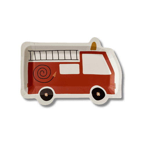 Firetruck Shaped Paper Party Plate (12pcs)