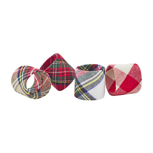 Mud Pie Tartan & Check Napkin Rings