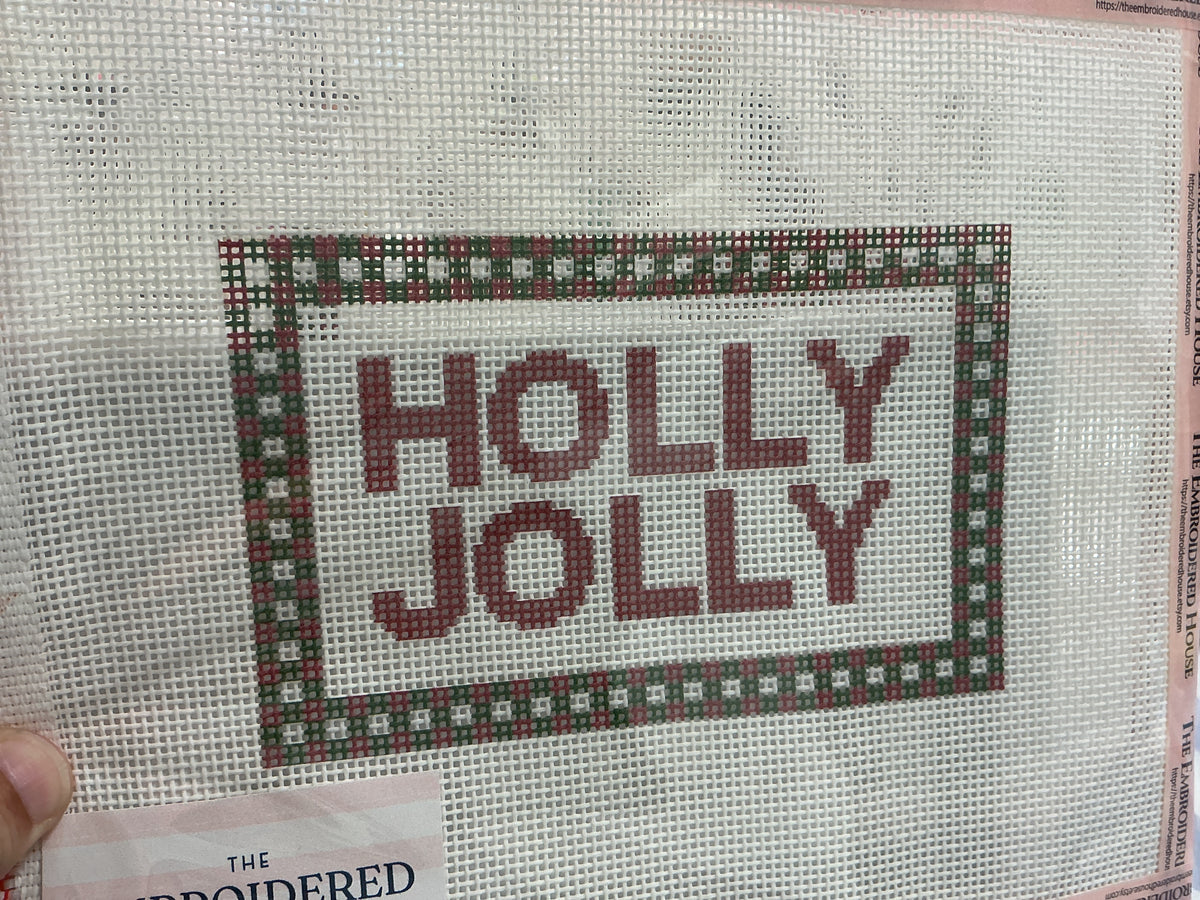 Holly Jolly 13 mesh needlepoint The Embroidered House